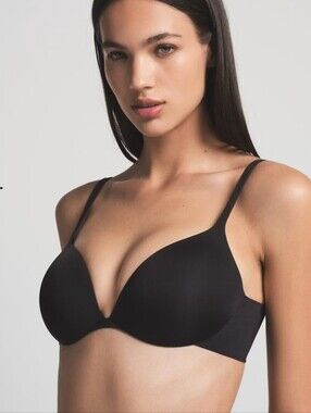 Skims Onyx Black Fits Everybody Pushup T-shirt Bra 40DDD(F) *Like New-never worn